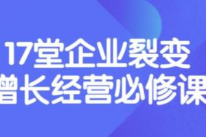（3389期）张琦《盈利增长17堂必修课》企业裂变增长的经营智慧，带你了解增长的本质