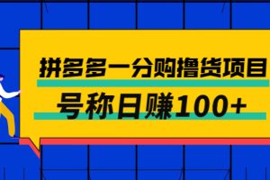 （2698期）外面卖88的拼多多一分购撸货项目，号称日赚100+