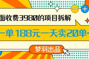 外面收费3980的年前必做项目一单188元一天能卖20单【拆解】