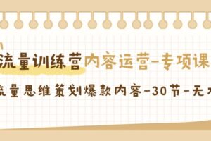 （9013期）流量训练营之内容运营-专项课，用流量思维策划爆款内容-30节-无水印