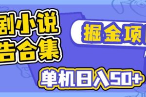 （14456期）短剧小说合集广告掘金项目，单机日入50+