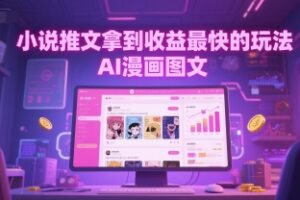 小说推文拿到收益最快的玩法，AI漫画图文