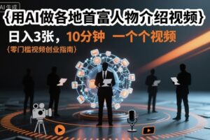 用AI做各地首富人物介绍视频,日入3张,10分钟一个视频