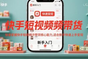 快手短视频带货,快速掌握快手短视频带货核心能力,适合新手快速上手变现