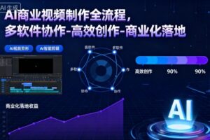 AI商业视频制作全流程,多软件协作-高效创作-商业化落地