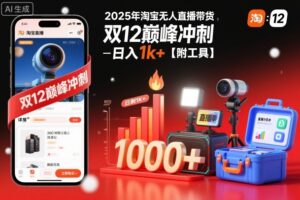 2025年淘宝无人直播带货,冲刺双12,日入1k+【附工具】【揭秘】