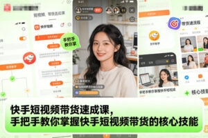快手短视频带货速成课,手把手教你掌握快手短视频带货的核心技能