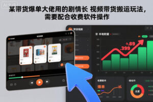 某带货爆单大佬用的剧情长视频带货搬运玩法,需要配合收费软件操作