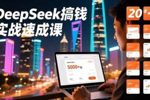 (16775期)DeepSeek搞钱实战速成课,20+内容模板、剪辑发布、带货闭环,首月收益超过5000元